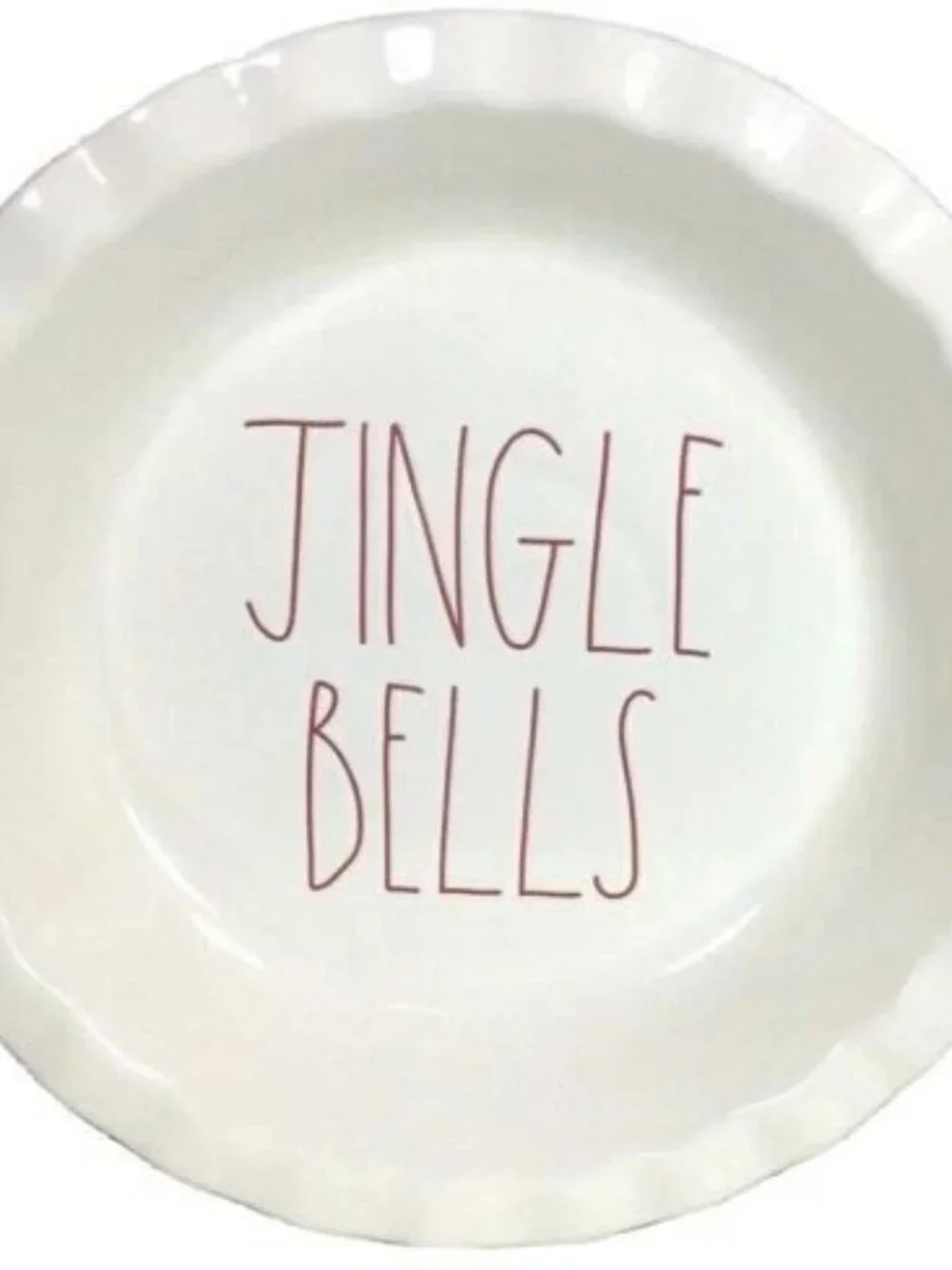 Rae Dunn JINGLE BELLS Pie Dish for Christmas